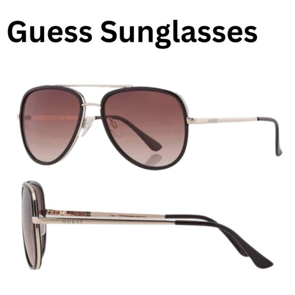 New Guess Factory Smoke Gradient Pilot Ladies Sunglasses - Picture 3 of 4